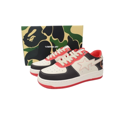 A BATHING APE BAPE STA Low Beige Black Red 0607FS-001  02