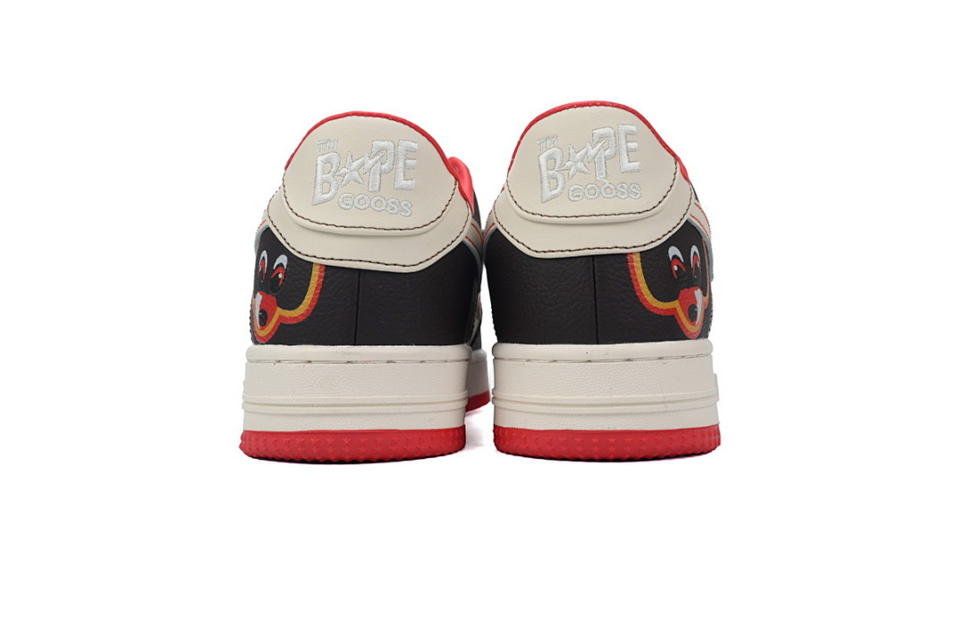 A BATHING APE BAPE STA Low Beige Black Red 0607FS-001 
