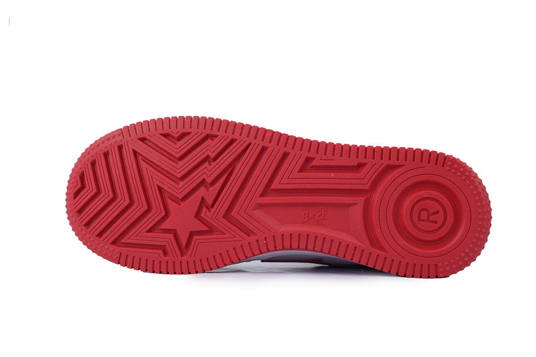 A BATHING APE Bapesta Black White Red  OZXSHM-191-303M