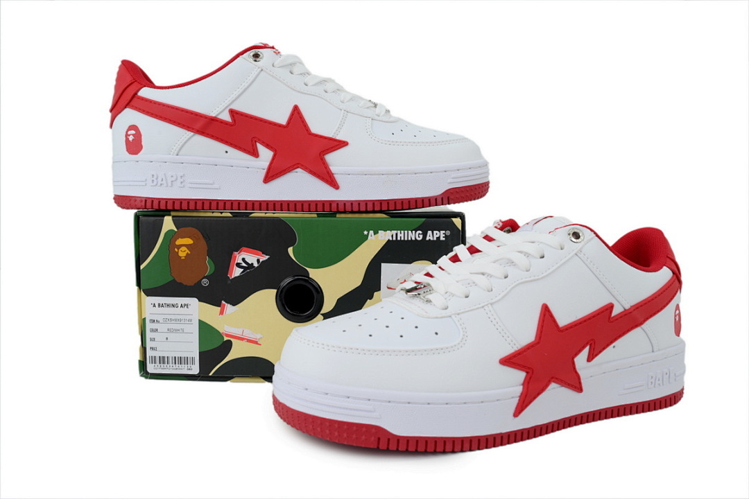 A BATHING APE Red And White Big Star OZXSHMX 91314M 
