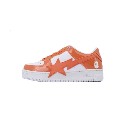 A BATHING APE Bape STA Orange White Patent Leather OZXSHMX91310N 01