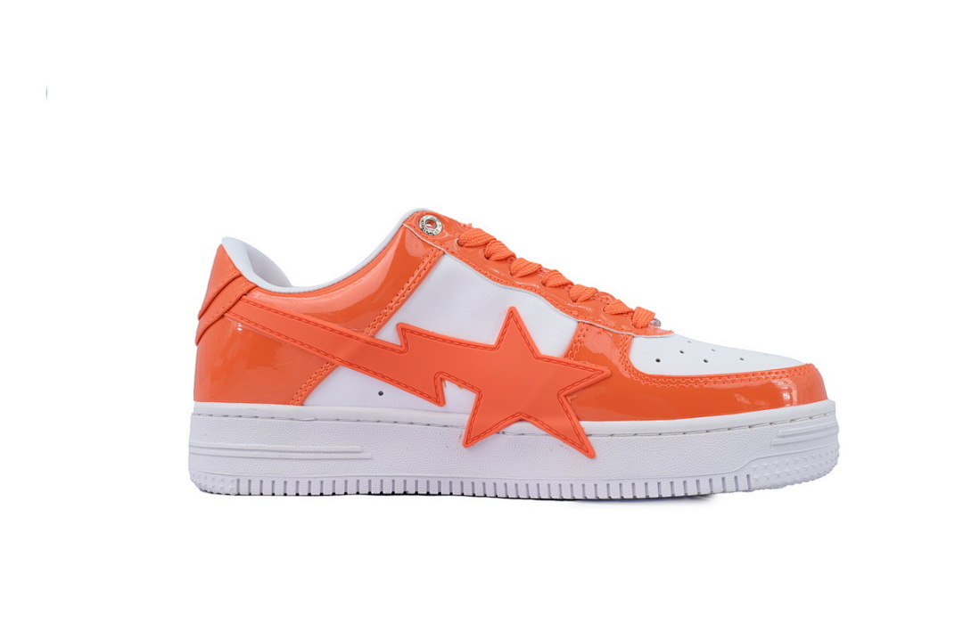 A BATHING APE Bape STA Orange White Patent Leather OZXSHMX91310N