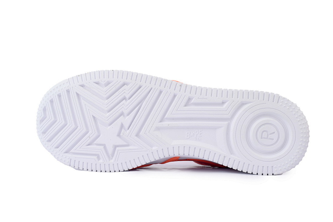 A BATHING APE Bape STA Orange White Patent Leather OZXSHMX91310N