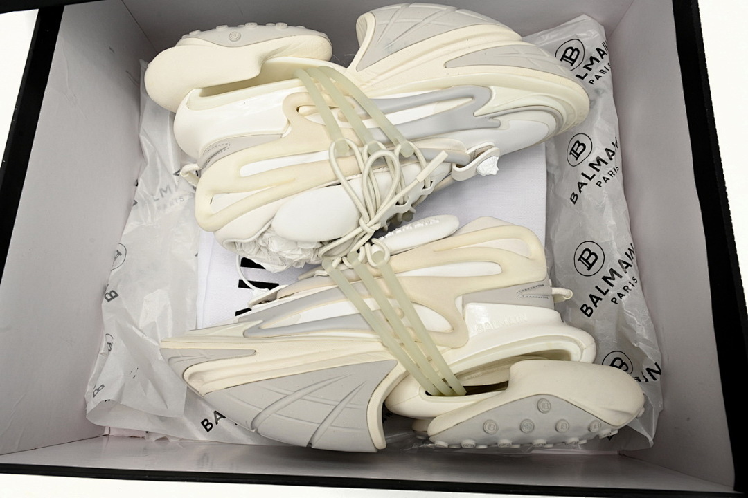 FC God Batch  BALMAIN Multikolor Buty sportowe All White YM1VJ309