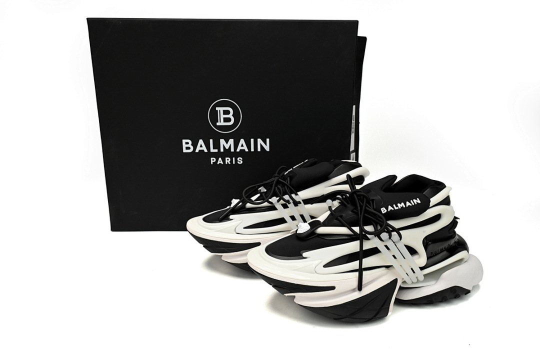 FC God Batch BALMAIN Multikolor Buty sportowe Black And White YM1VJ309 