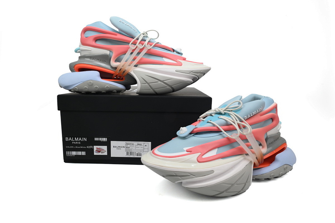 FC God Batch BALMAIN Multikolor Buty sportowe Grey Blue Red  YM1VJ309 