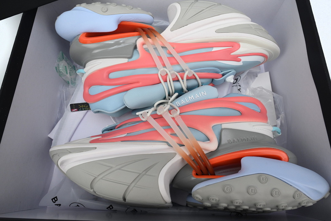 FC God Batch BALMAIN Multikolor Buty sportowe Grey Blue Red  YM1VJ309 