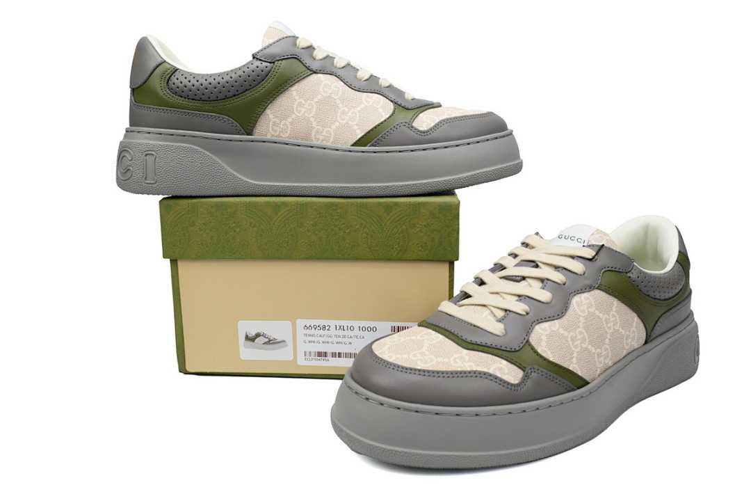 FC God Batch Gucci Grey & Green GG Platform 