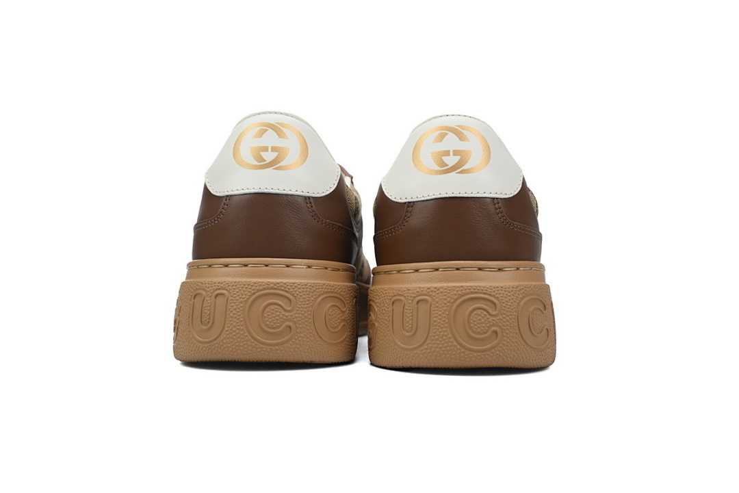 FC God Batch Gucci Brown Leather & GG Canvas Platform