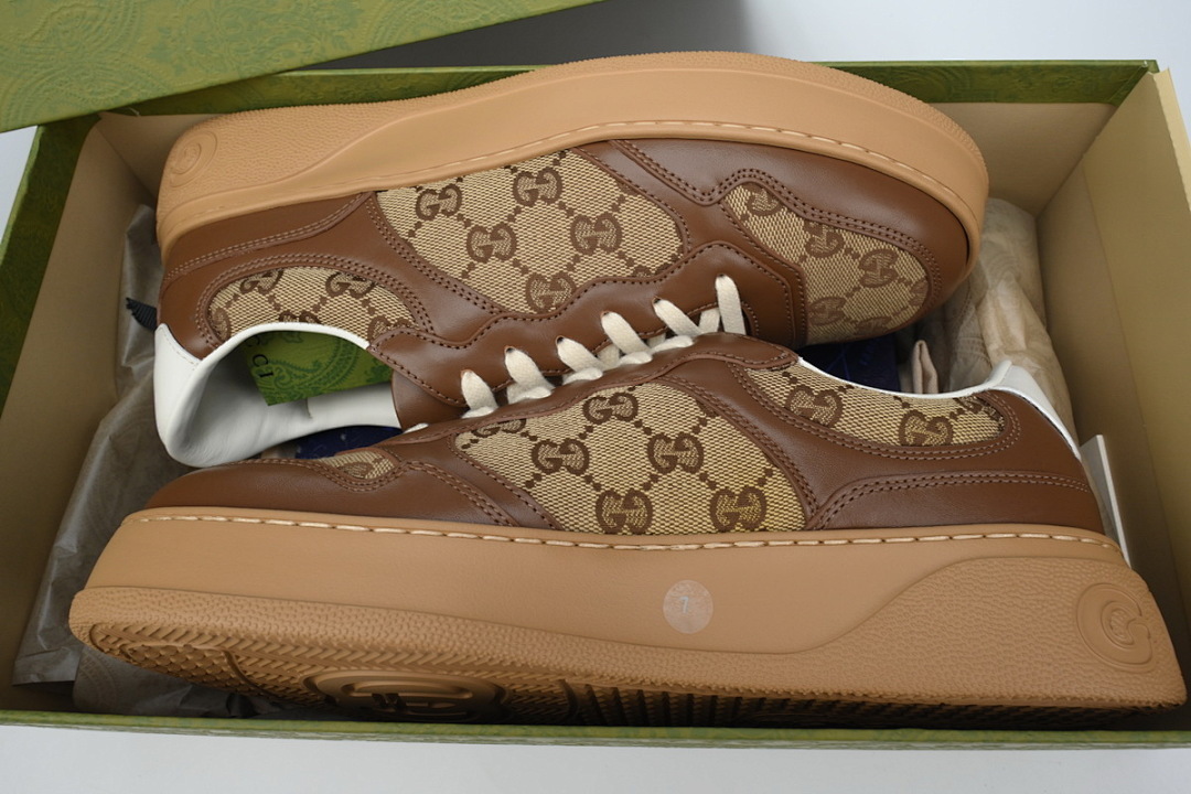 FC God Batch Gucci Brown Leather & GG Canvas Platform