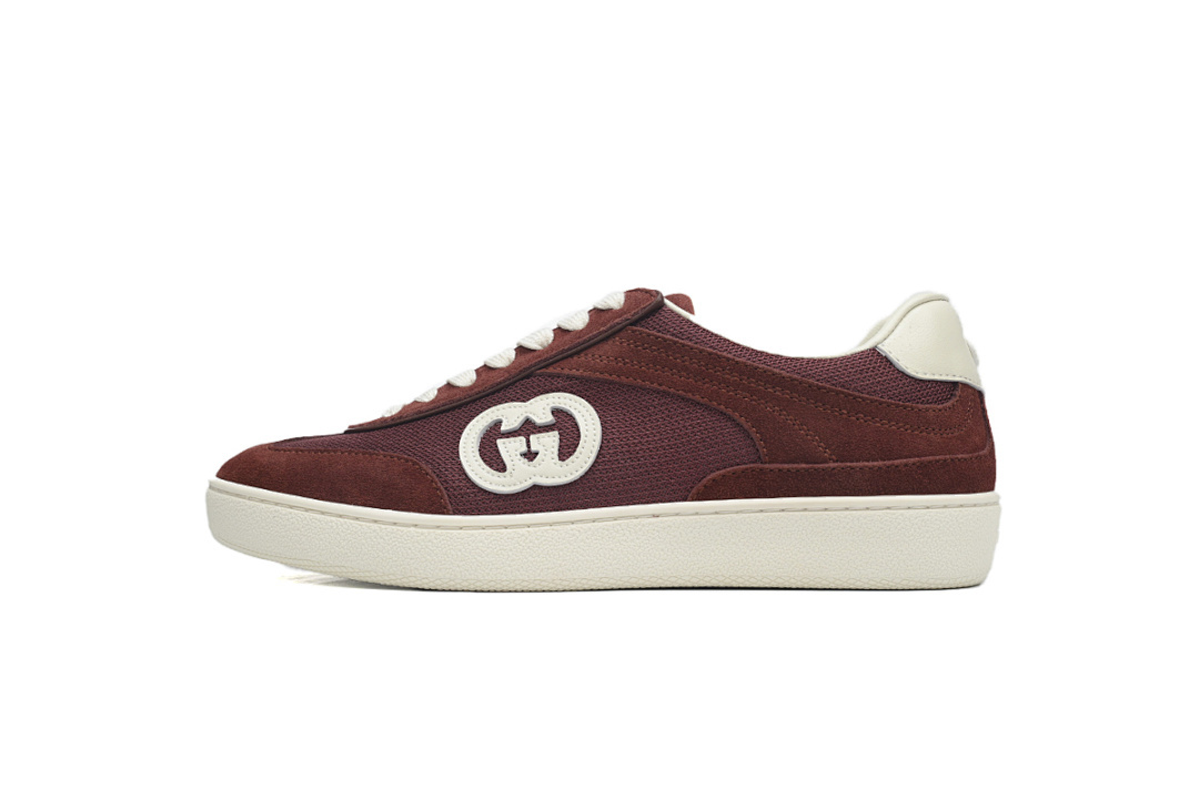 FC God Batch Gucci Burgundy Interlocking G Low-Top