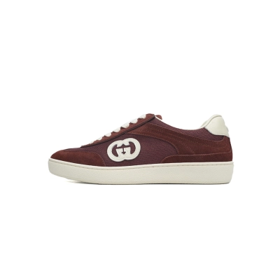 FC God Batch Gucci Burgundy Interlocking G Low-Top 01