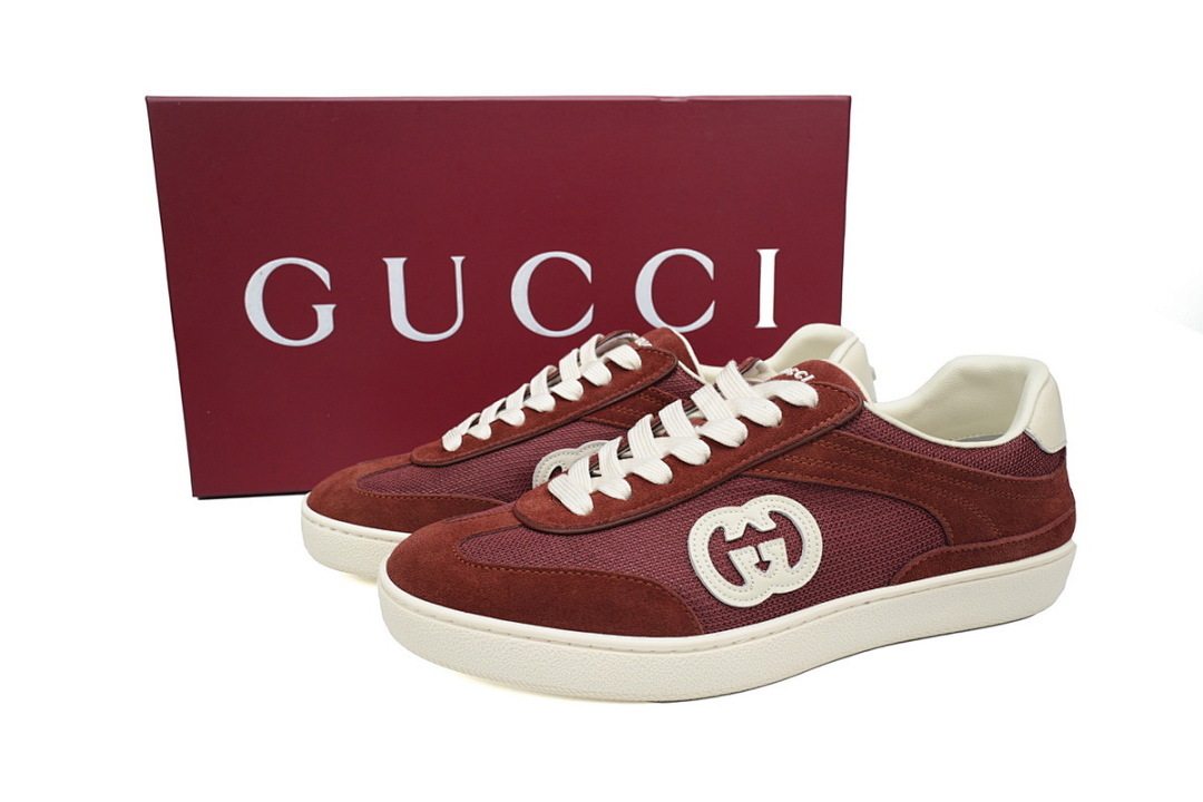 FC God Batch Gucci Burgundy Interlocking G Low-Top
