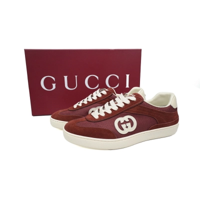 FC God Batch Gucci Burgundy Interlocking G Low-Top 02