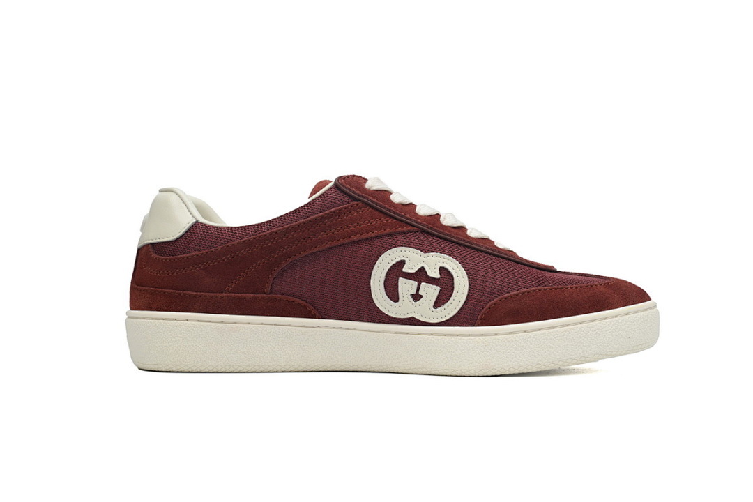 FC God Batch Gucci Burgundy Interlocking G Low-Top