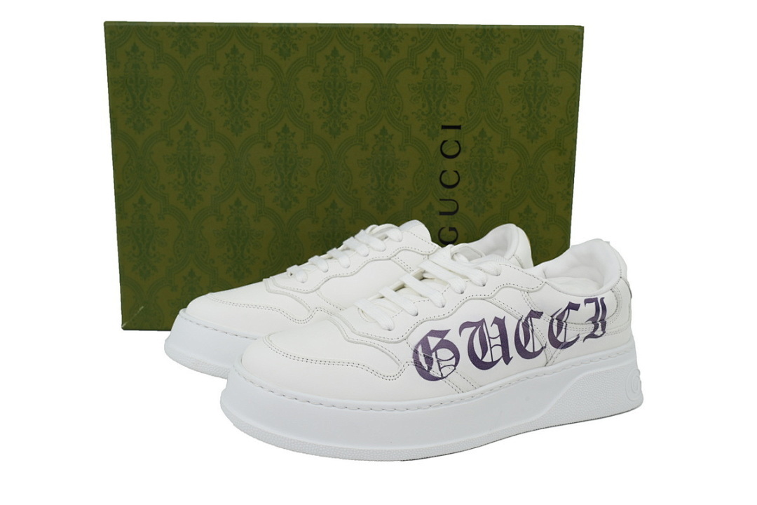  FC God Batch Gucci Low-Top Sneakers with Purple Gothic Logo