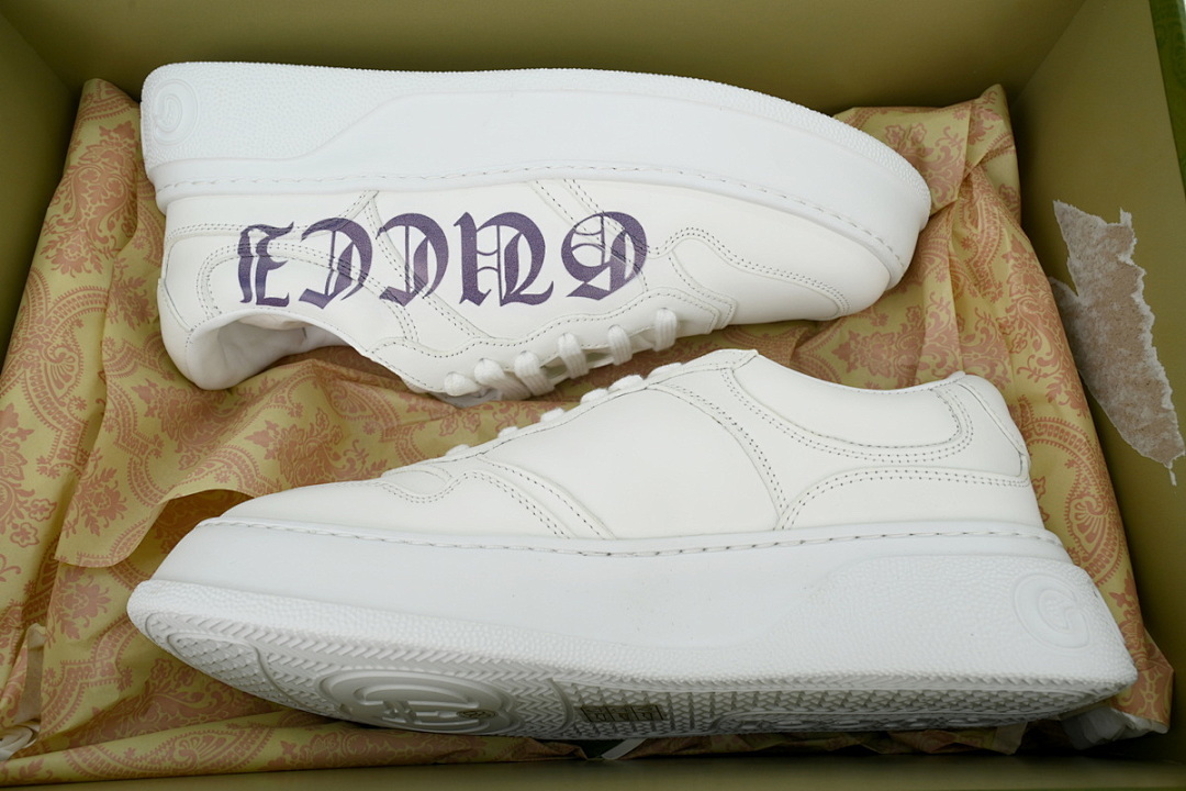  FC God Batch Gucci Low-Top Sneakers with Purple Gothic Logo