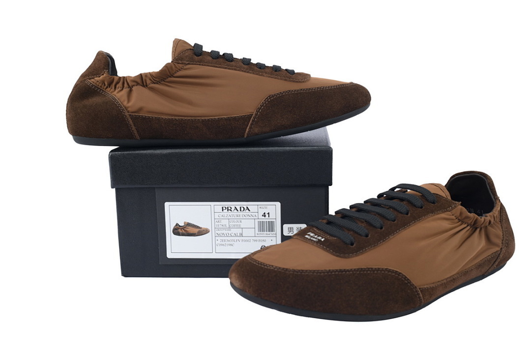FC God Batch Prada Brown Low-Top Lace-Up