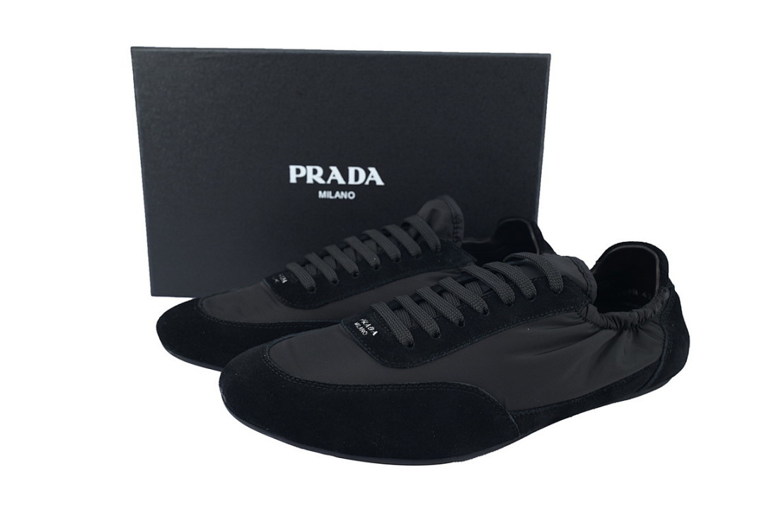 FC God Batch Prada Black Low-Top Lace-Up