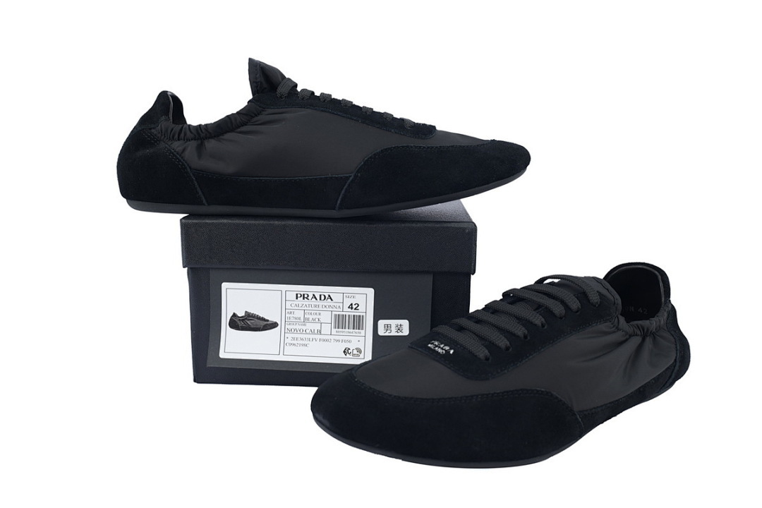 FC God Batch Prada Black Low-Top Lace-Up
