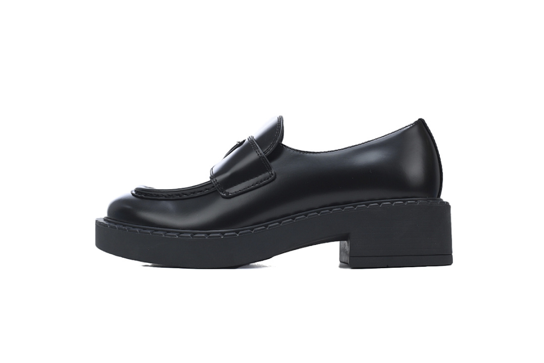 FC God Batch Prada Black Leather Platform Loafers