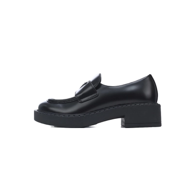 FC God Batch Prada Black Leather Platform Loafers 01