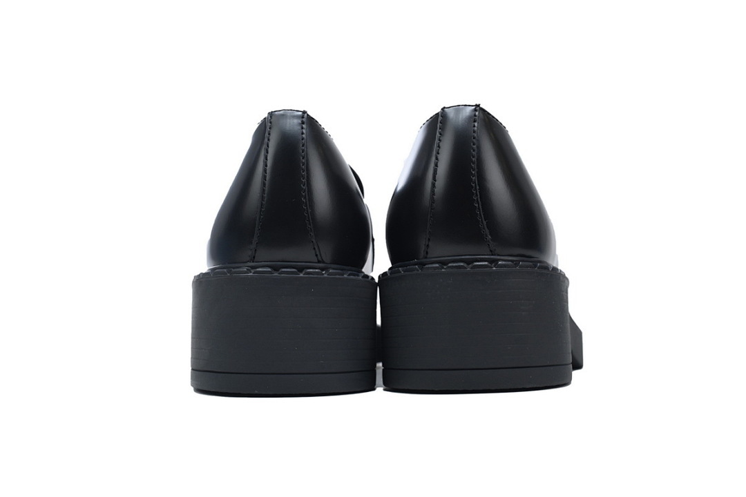 FC God Batch Prada Black Leather Platform Loafers