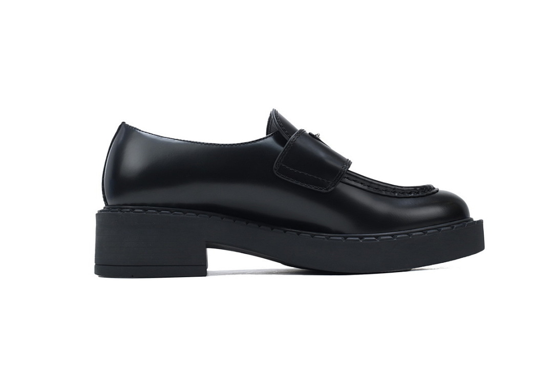 FC God Batch Prada Black Leather Platform Loafers