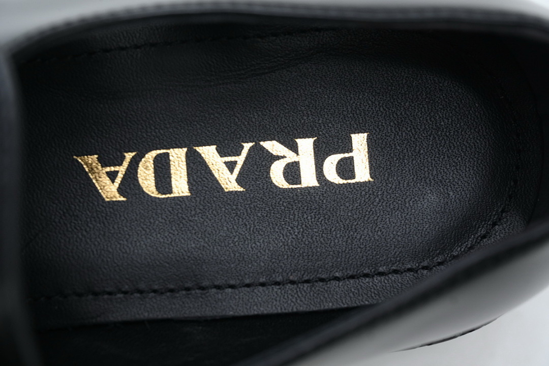 FC God Batch Prada Black Leather Platform Loafers