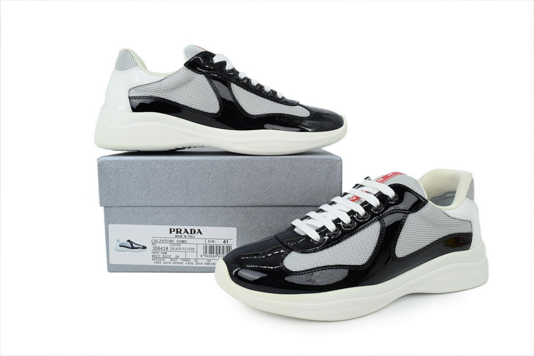 FC God Batch Prada Black Patent & Grey Mesh