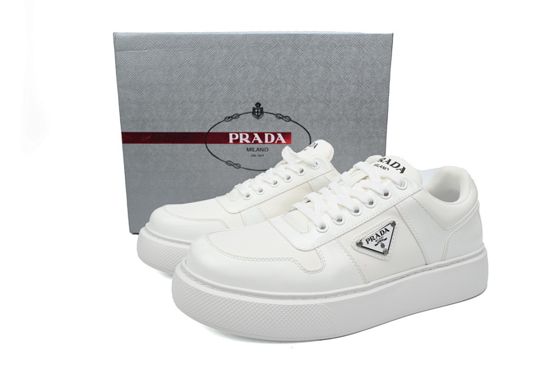FC God Batch Prada White Leather Low-Top