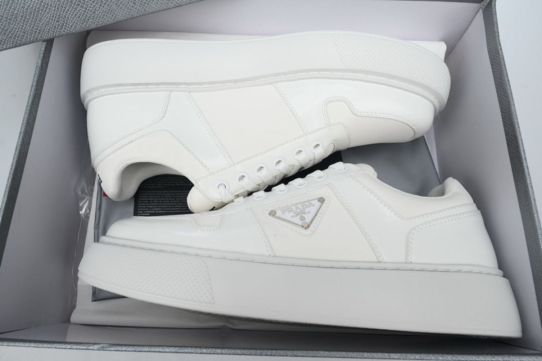 FC God Batch Prada White Leather Low-Top