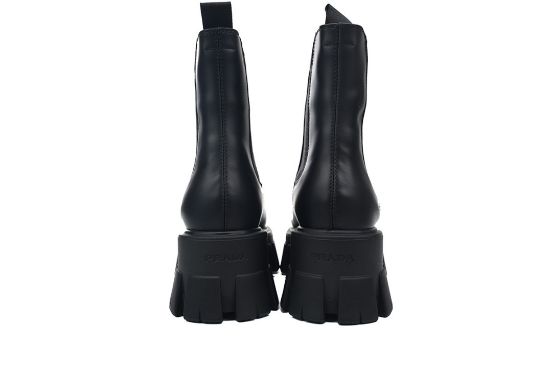FC God Batch  Prada Black Leather Lugged Boots, Trendy Street Style