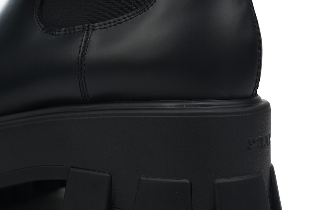 FC God Batch  Prada Black Leather Lugged Boots, Trendy Street Style