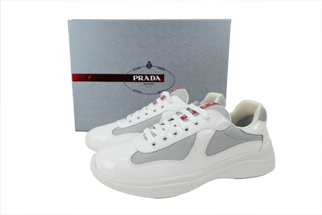 FC God Batch Prada White Patent & Grey Mesh