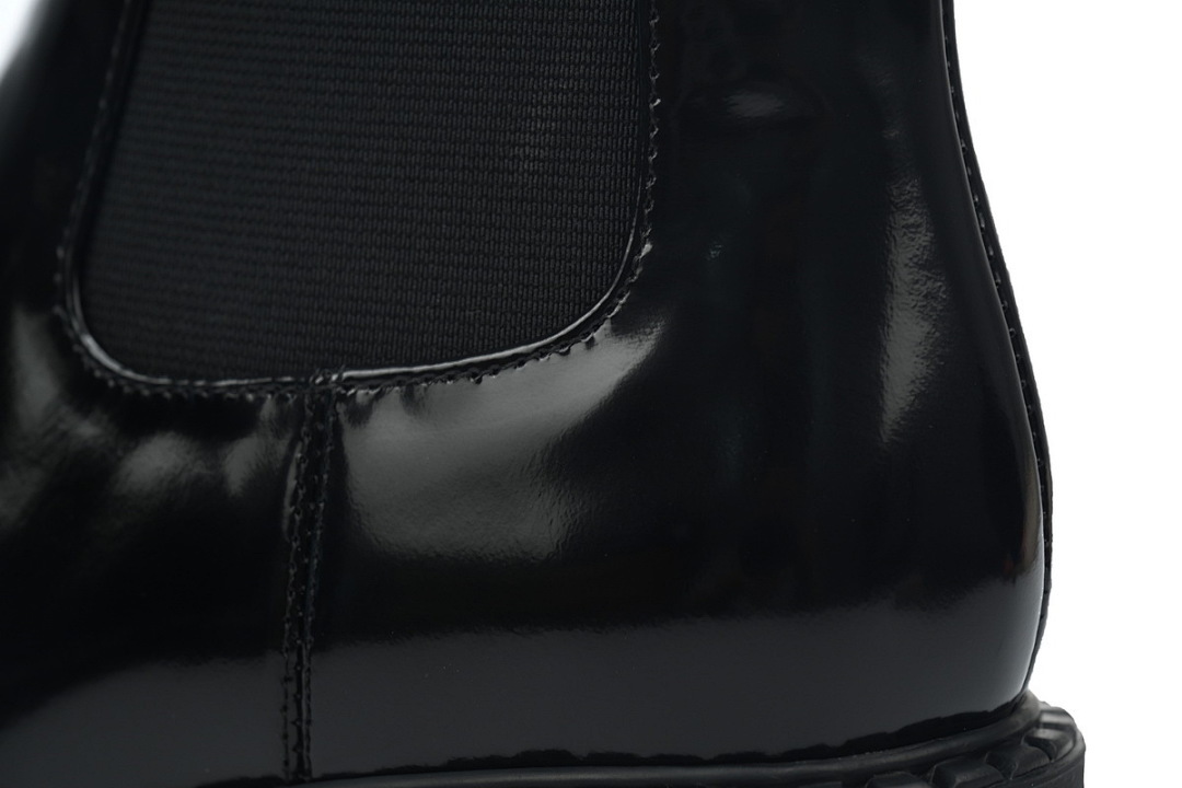 FC God Batch Prada Black Patent Leather Chelsea Boots