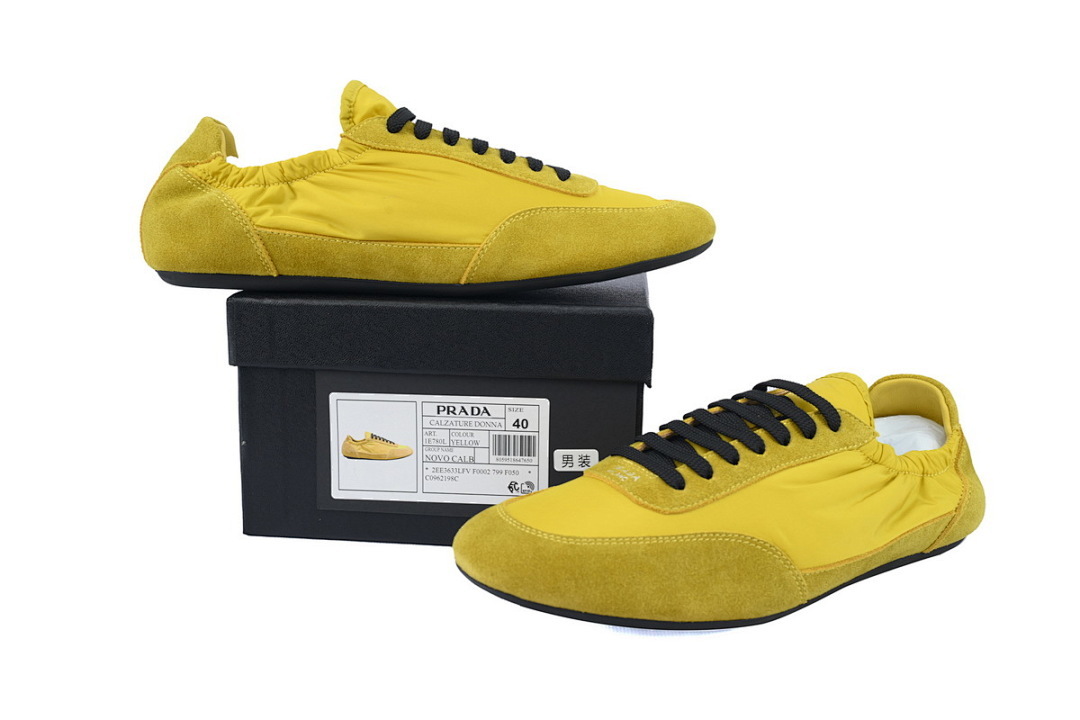 FC God Batch Prada Yellow Low-Top Sneakers —Bold & Vibrant Style