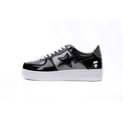 A Bathing Ape Bape Sta Low Black Grey Baolan 1H20 191 046  01