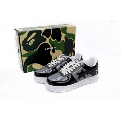 A Bathing Ape Bape Sta Low Black Grey Baolan 1H20 191 046  02