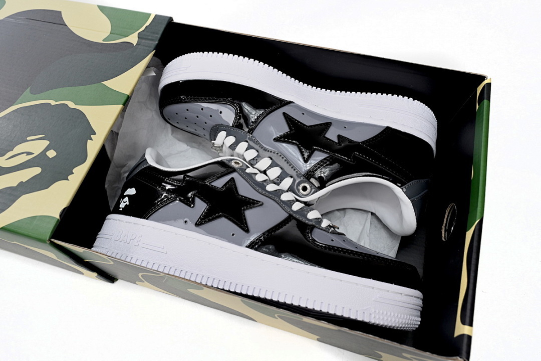 A Bathing Ape Bape Sta Low Black Grey Baolan 1H20 191 046 