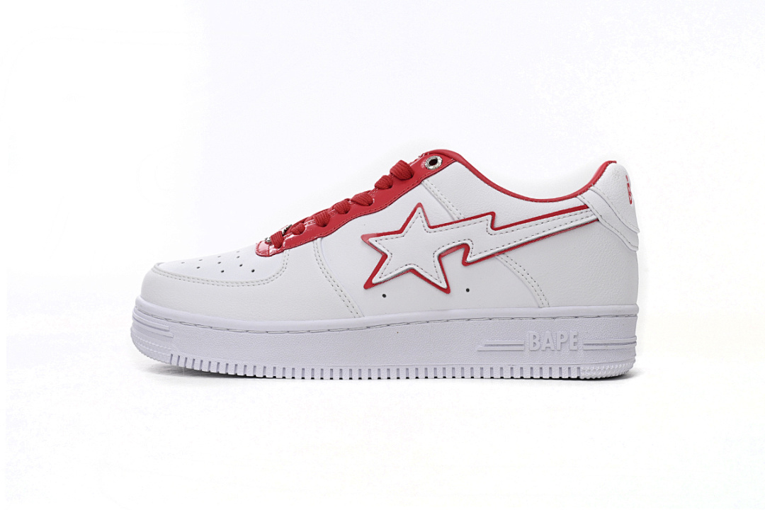 A Bathing Ape Bape Sta Low White Red Border 1J30-291-017 
