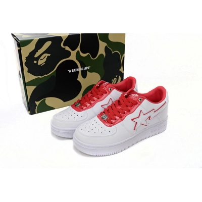 A Bathing Ape Bape Sta Low White Red Border 1J30-291-017  02