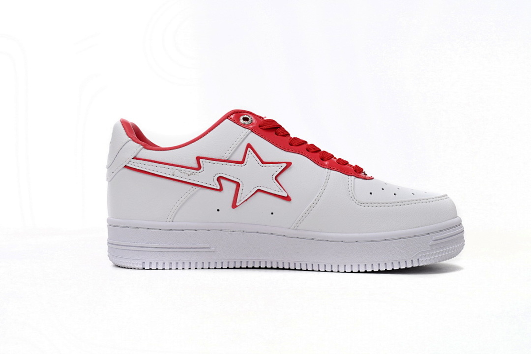 A Bathing Ape Bape Sta Low White Red Border 1J30-291-017 