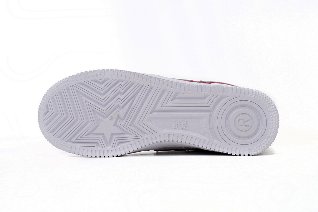 A Bathing Ape Bape Sta Low White Red Border 1J30-291-017 