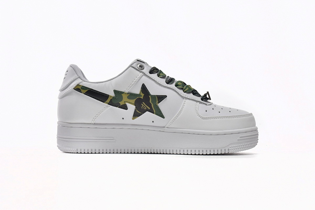 A Bathing Ape Bape Sta Low White Green Camouflage  1H20-191-045 