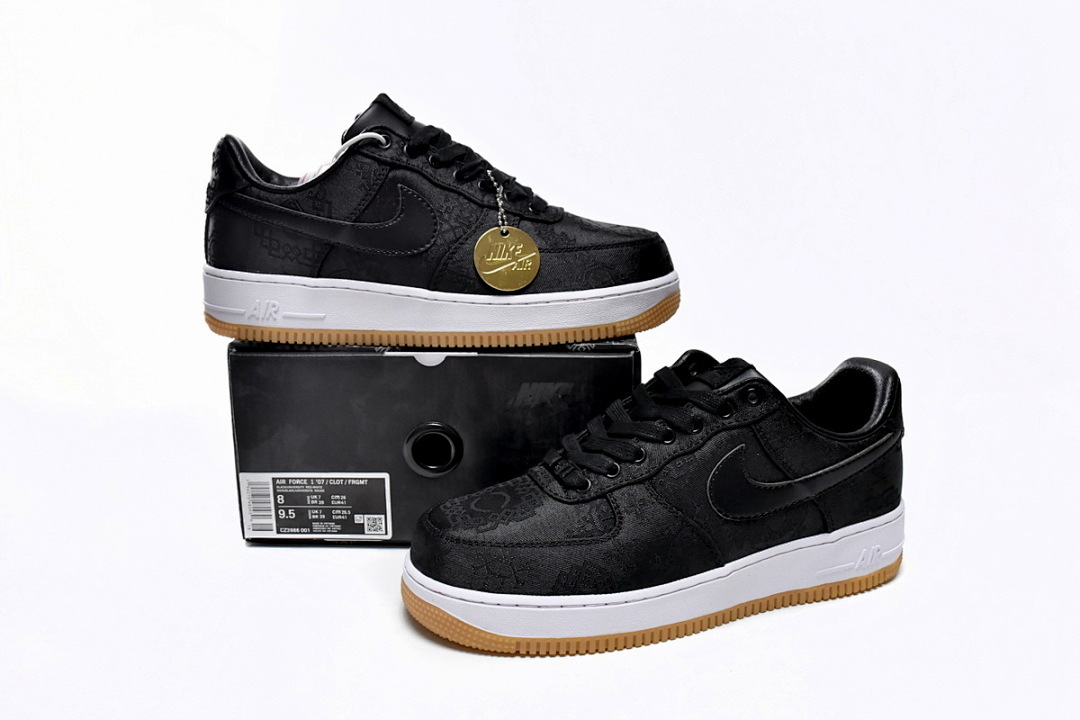  Fragment Design x CLOT x Nike Air Force 1 Low Black Silk CZ3986-001