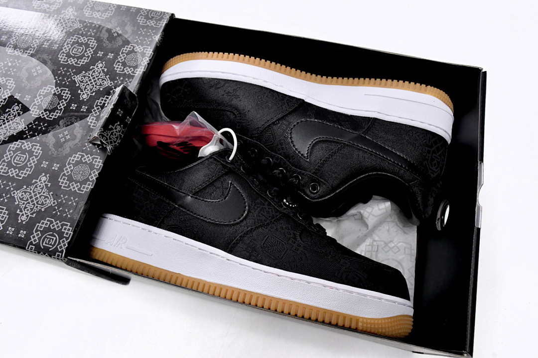  Fragment Design x CLOT x Nike Air Force 1 Low Black Silk CZ3986-001