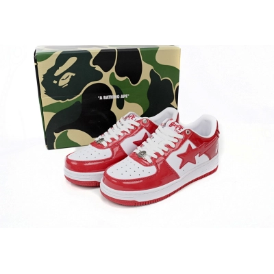 A Bathing Ape Bape Sta Low Red And White Mirror Surface 1170 191 022  02