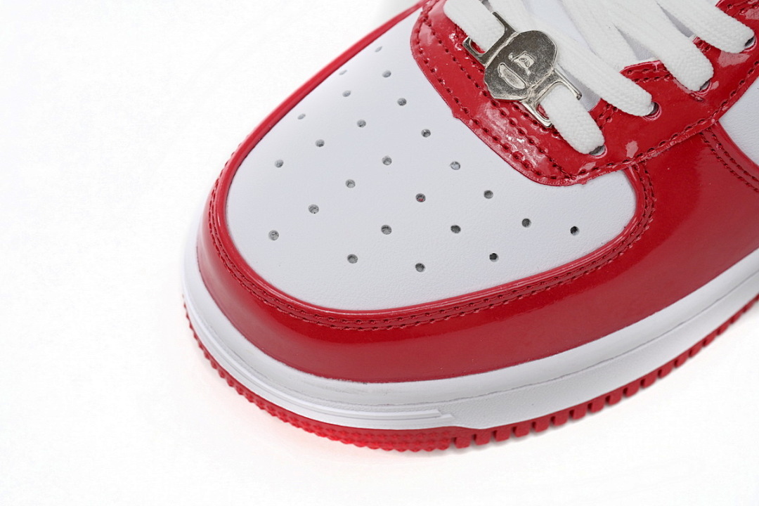 A Bathing Ape Bape Sta Low Red And White Mirror Surface 1170 191 022 