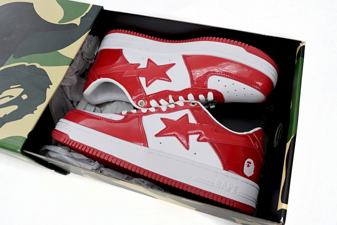 A Bathing Ape Bape Sta Low Red And White Mirror Surface 1170 191 022 
